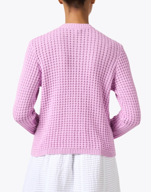 Pink Freesia-Colored Cotton Knit Cardigan for Everyday Wear