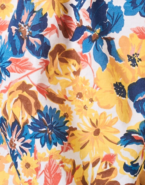 Banjanan Ebisu Women's Vibrant Multi - Floral Print Cotton Ruffle Top