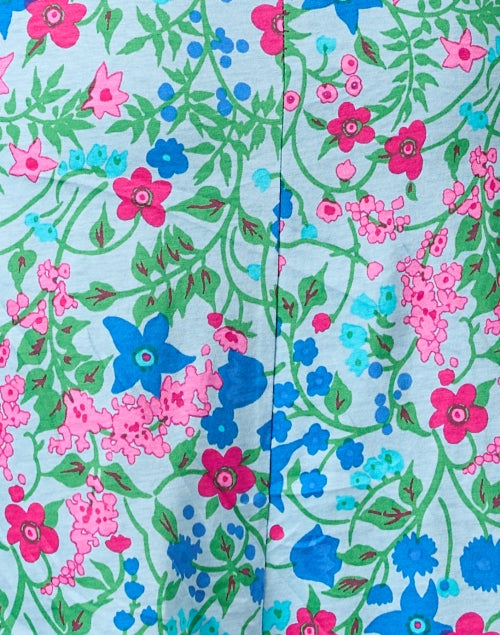 Stylish Vicino Blue Multi - floral Cotton Women's Dress for Various Occasions