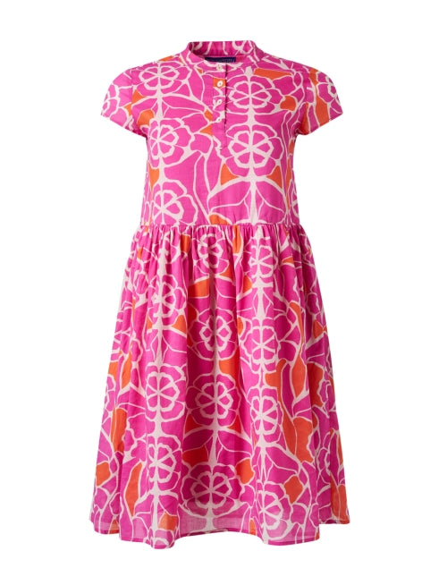 Feloi Charming Pink Patterned Women's Summer Dress