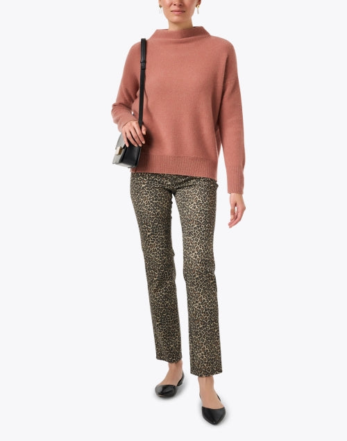 Fashionable Dream Cheetah Print High - Rise Straight - Leg Denim Jeans