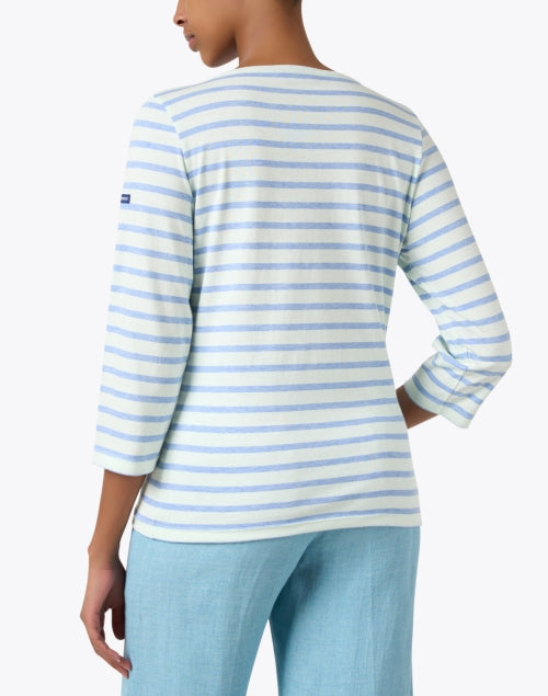 Luxurious Airy Cotton Blue Striped Shirt by Saint James