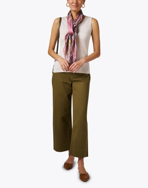 Comfortable Merida Olive Cotton Straight - Leg Ankle - Hemmed Pants