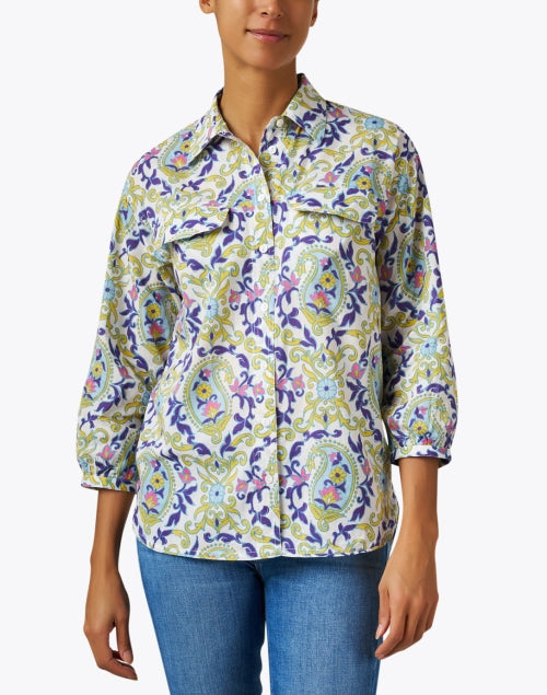Banjanan Women's Riley Paisley Patterned Blouse with Unique Design