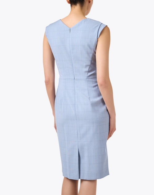 Docia Women's Blue Checked Wool Formal Dress