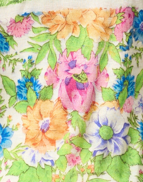 Stylish Green Floral Patterned Cashmere and Silk Blend Sweater for Fashionable Wear