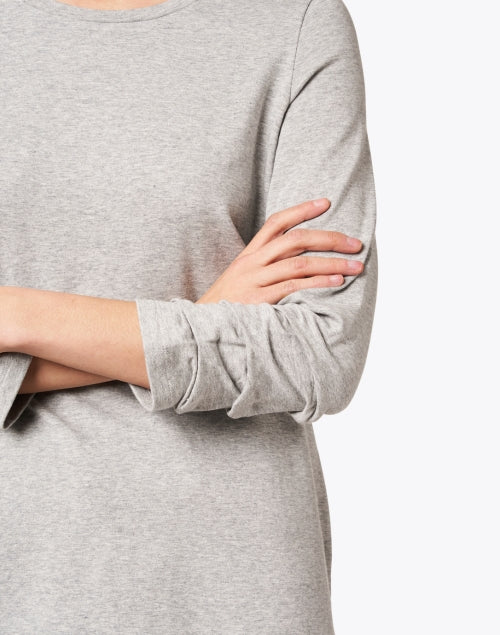 Heather Grey Peruvian Pima Cotton Tee with Ruched Set - in Sleeves