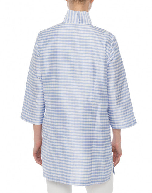 Rita's Lavender and White Checked Silk Sophisticated Top
